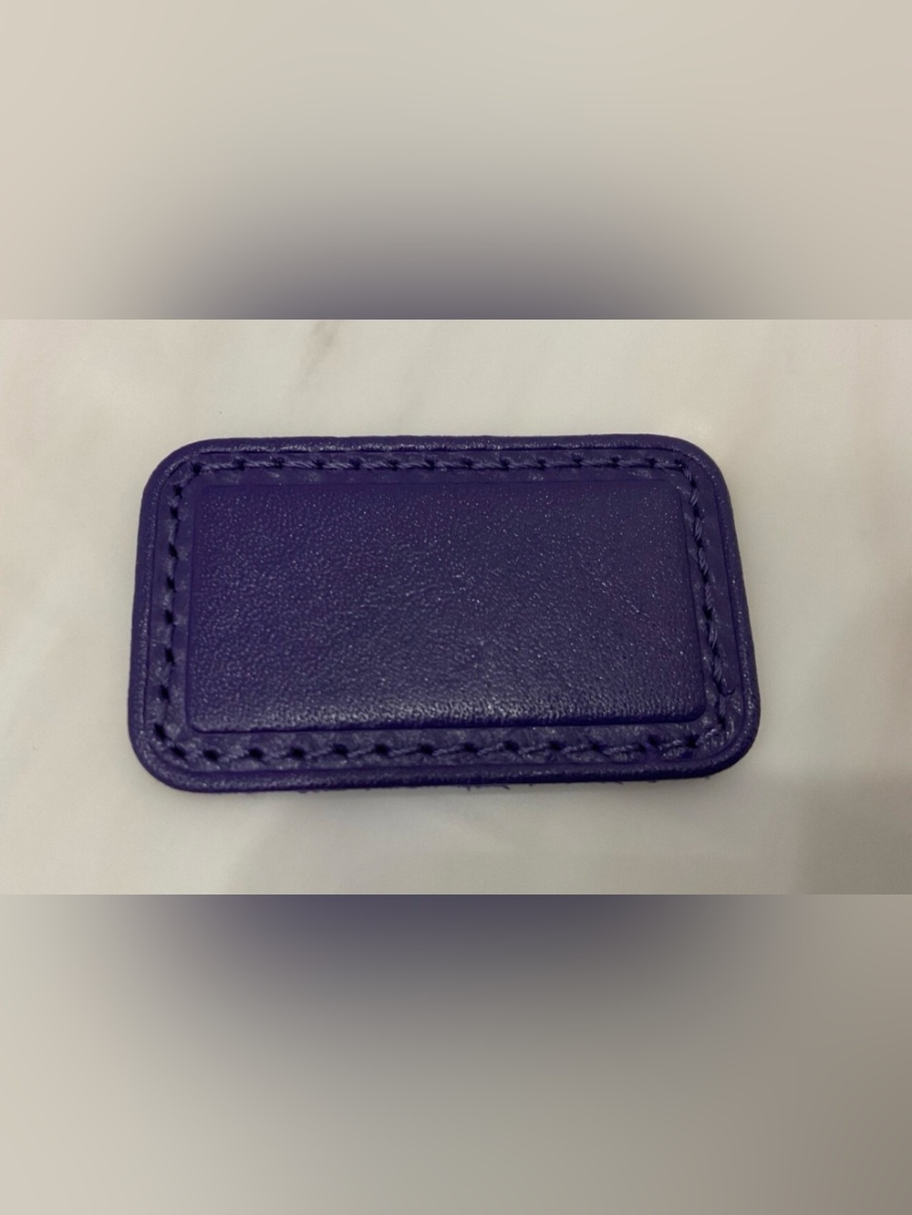 NEW Tumi Small 2” x 1-3/16” Leather Monogram Patch - PURPLE color